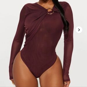 Burgundy Long Sleeve Bodysuit